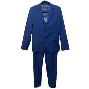 OppoSuits Daily Formal Teen Boy’s Dark Blue Notch Lapels Two Piece Suit Set 16